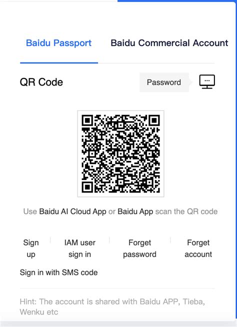 baidu username and password.